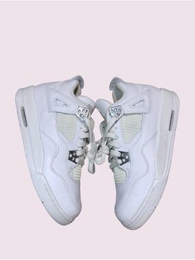 Air Jordan 4 Retro GS 25th Silver Anniversary 408452-101 RARE Sneakers Size 6Y